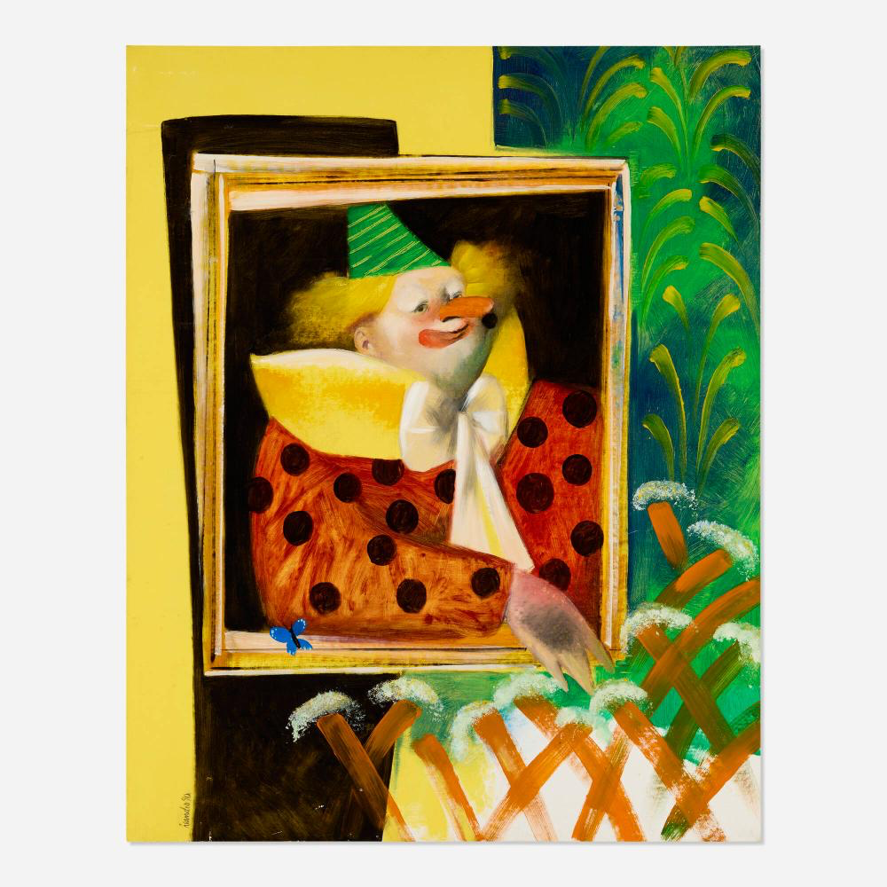Leandro Velasco — Clown at the Garden Window — historical auction photograph 1