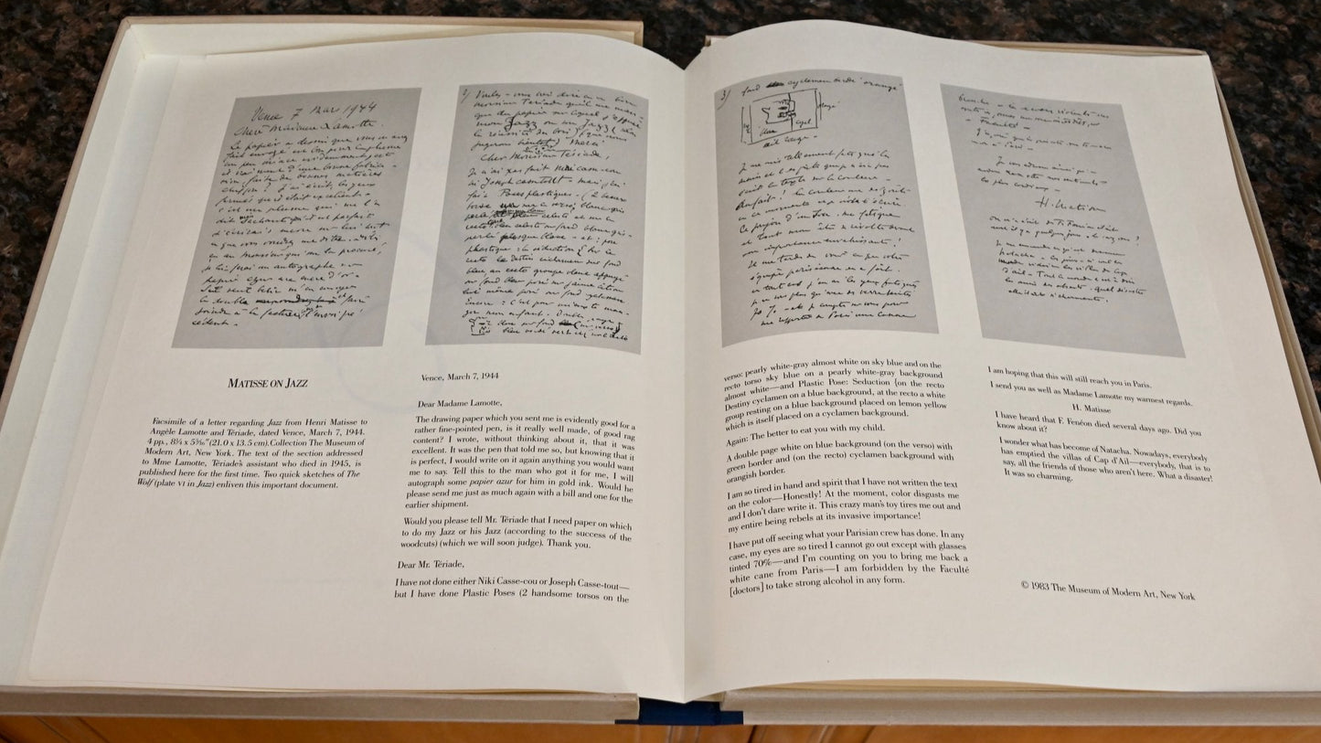 1983. Henri Matisse. Jazz. George Brazillers. MOMA special edition.