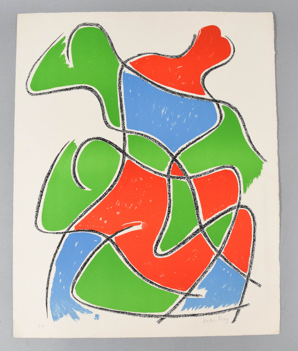 Man Ray — Tre Figure, 1968 — Signed Color Lithograph, E.A. Artist’s Proof — historical auction photograph 2