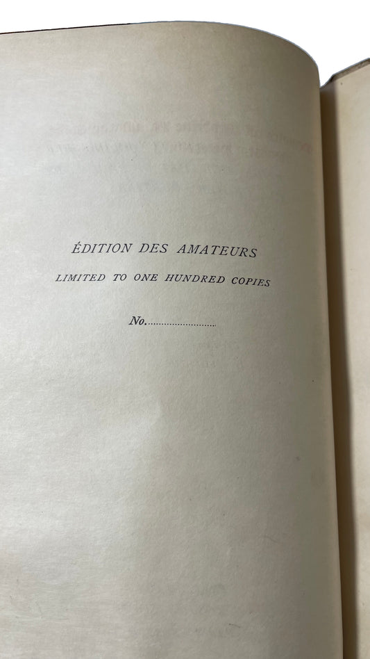 Historic Court Memoirs limitation page stating Edition des Amateurs, limited to one hundred copies.