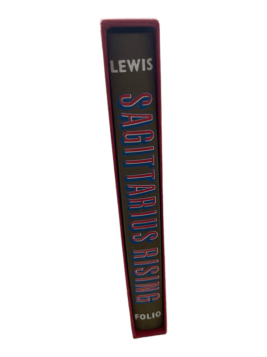 Sagittarius Rising by Cecil Lewis, showing its lettered spine inside the red slipcase.