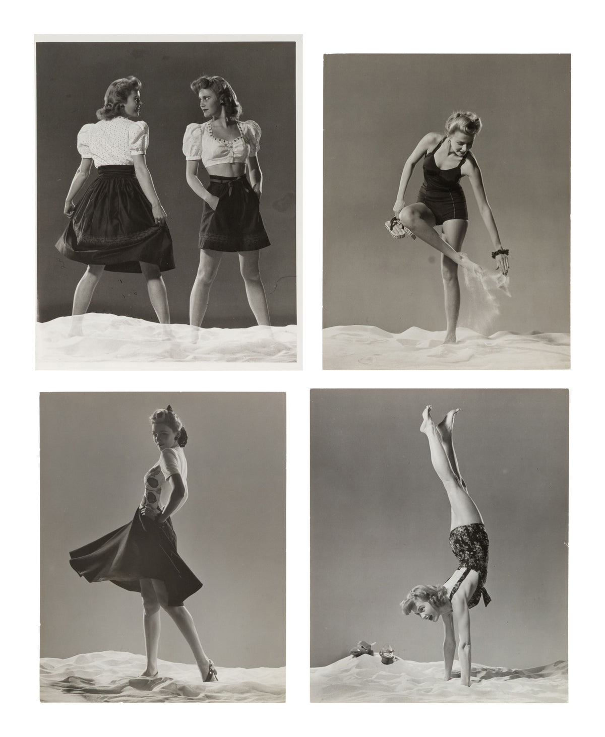 Gjon Mili — Four fashion photographs for Life magazine, 1941 — historical auction photograph 1