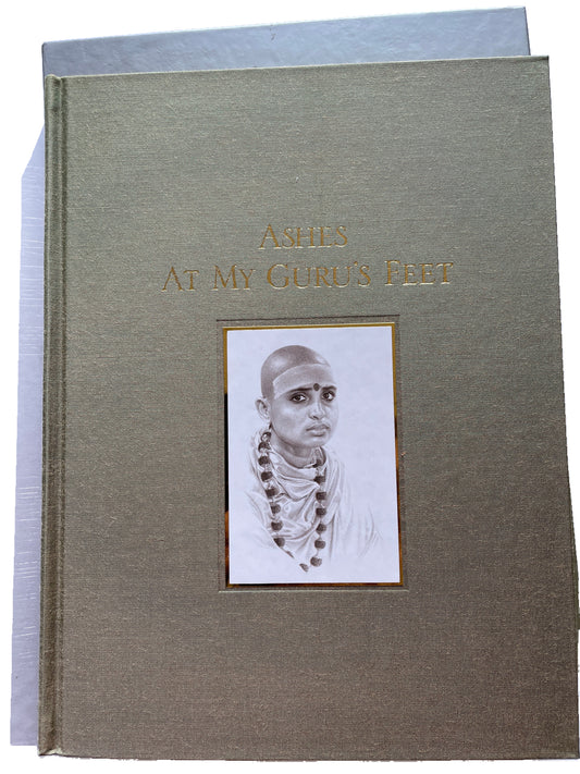 Ashes at My Guru's Feet — cloth front cover, inset portrait and translucent protective jacket