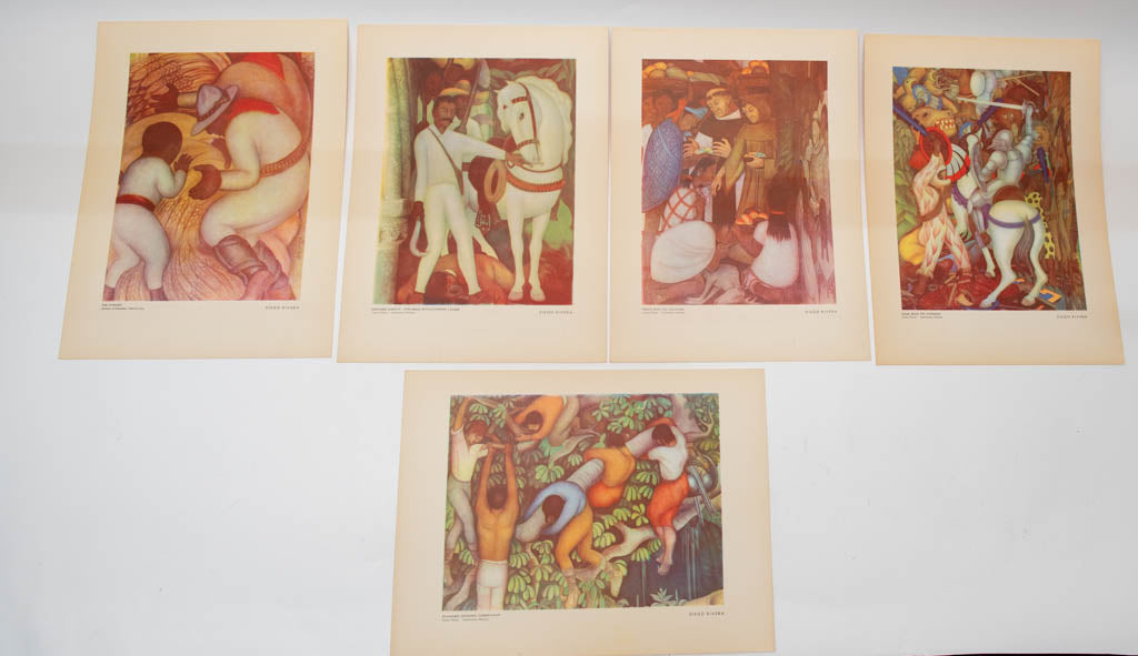 1946. Diego Rivera. 10 Reproductions In Color Of Mexican Frescoes. Justino Fernandez.