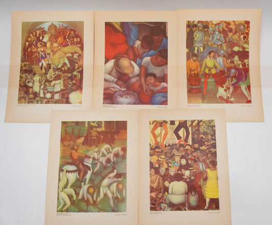1946. Diego Rivera. 10 Reproductions In Color Of Mexican Frescoes. Justino Fernandez.