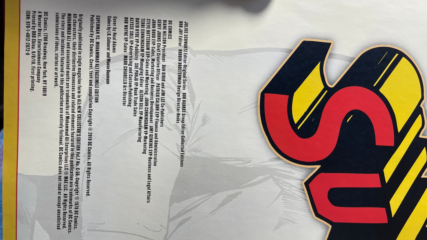 Neal Adams. SIGNED WITH ORIGINAL ART SUPERMAN DRAWING. Superman vs. Muhammed Ali. The Fight to Save Earth from Star-Warriors.