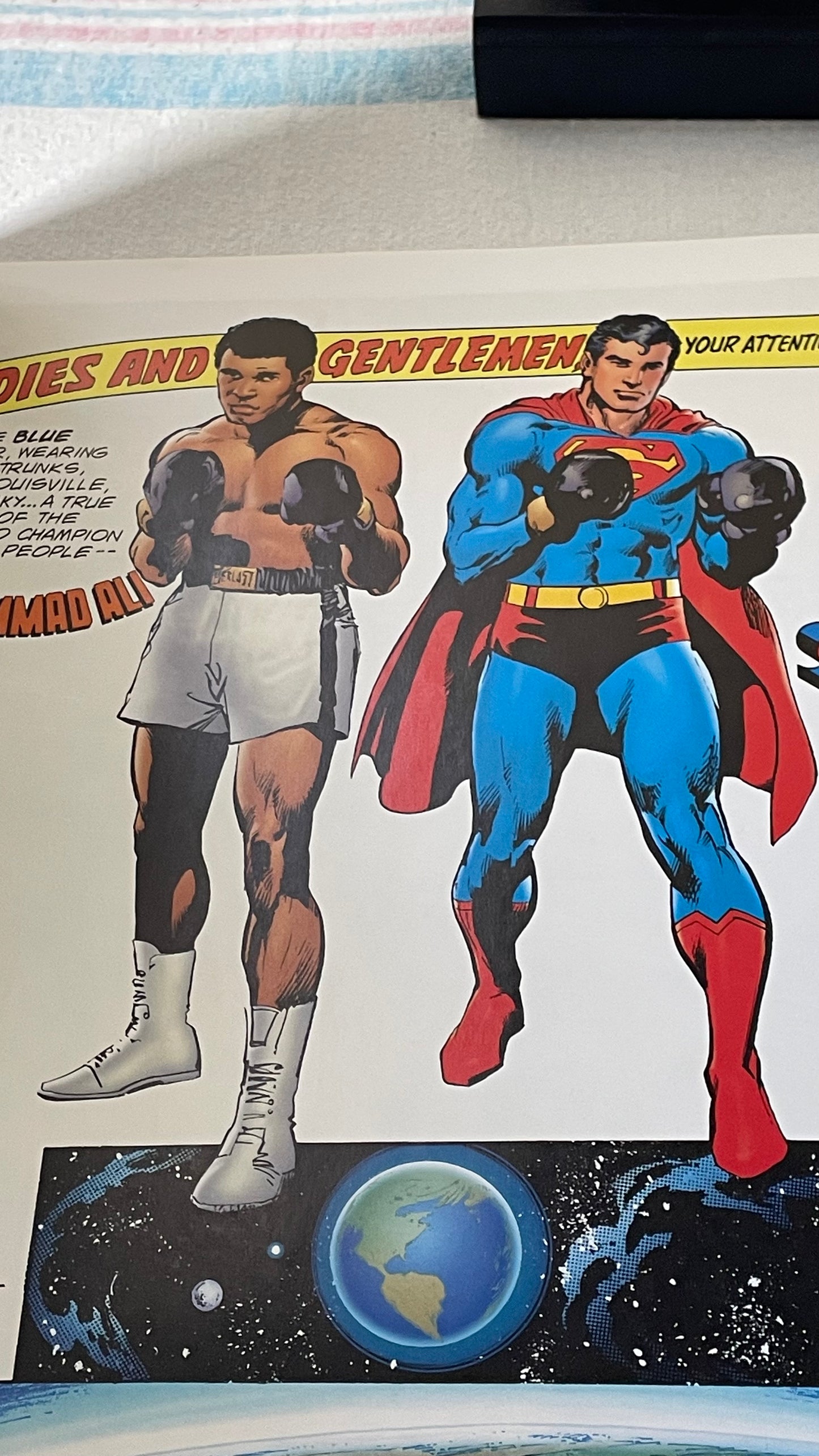 Neal Adams. SIGNED WITH ORIGINAL ART SUPERMAN DRAWING. Superman vs. Muhammed Ali. The Fight to Save Earth from Star-Warriors.