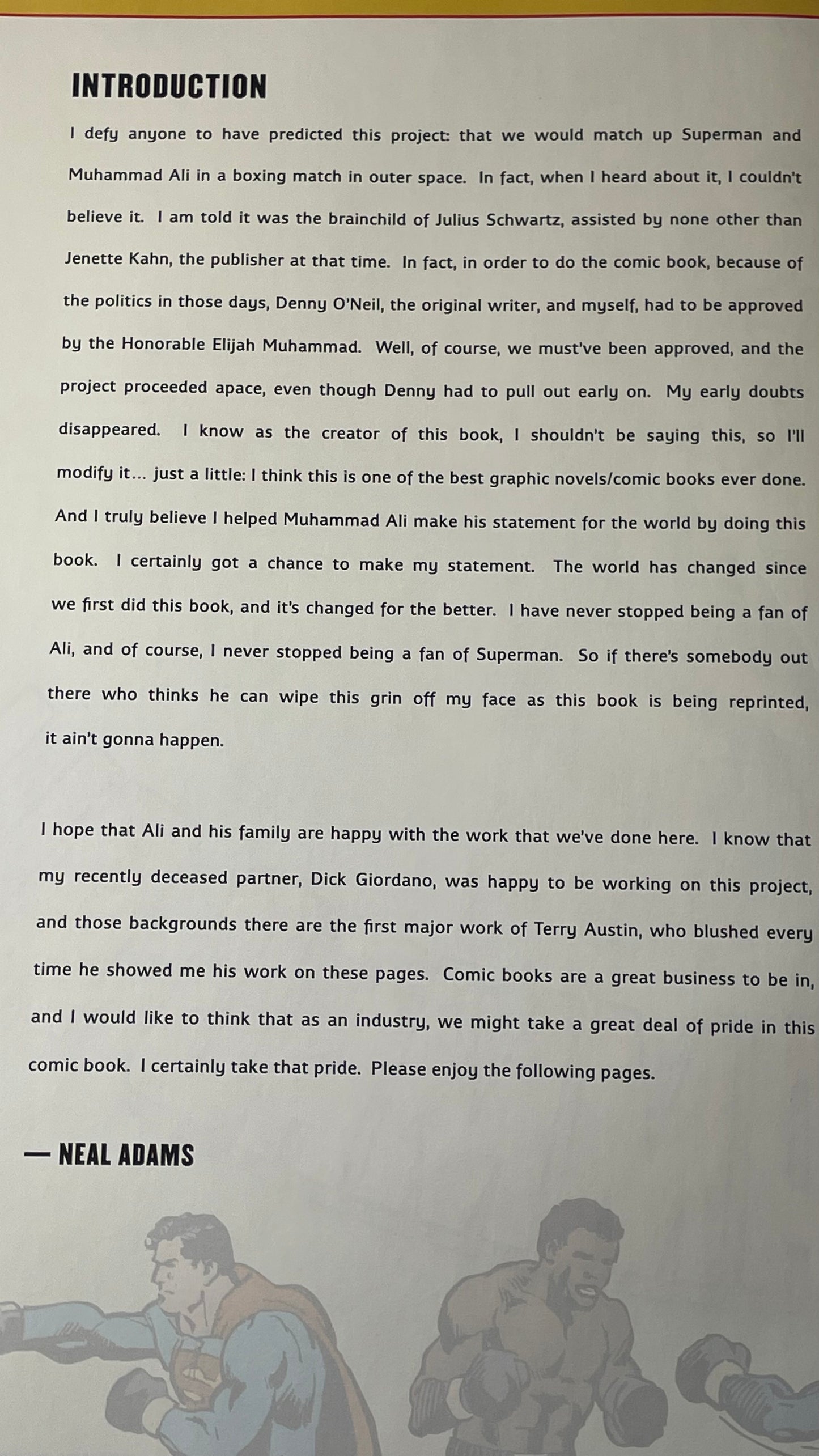 Neal Adams. SIGNED WITH ORIGINAL ART SUPERMAN DRAWING. Superman vs. Muhammed Ali. The Fight to Save Earth from Star-Warriors.