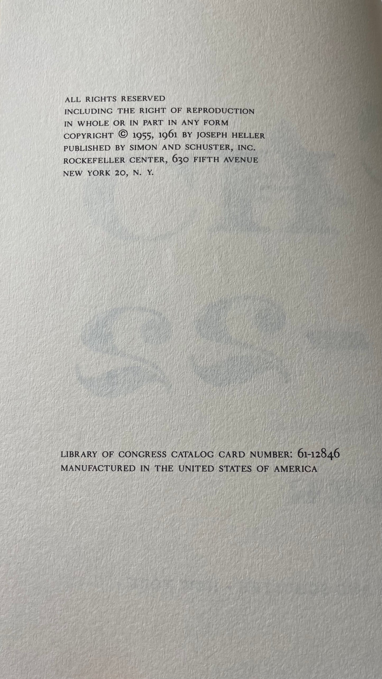 1961. Catch-22. Joseph Heller. Signed. First Edition.