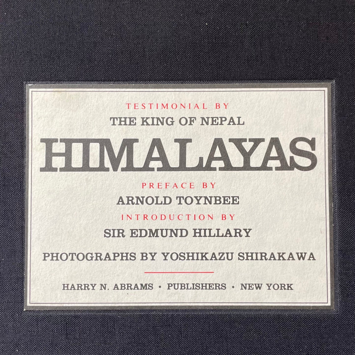 1971. Himalayas. Shirakawa Yoshikazu.