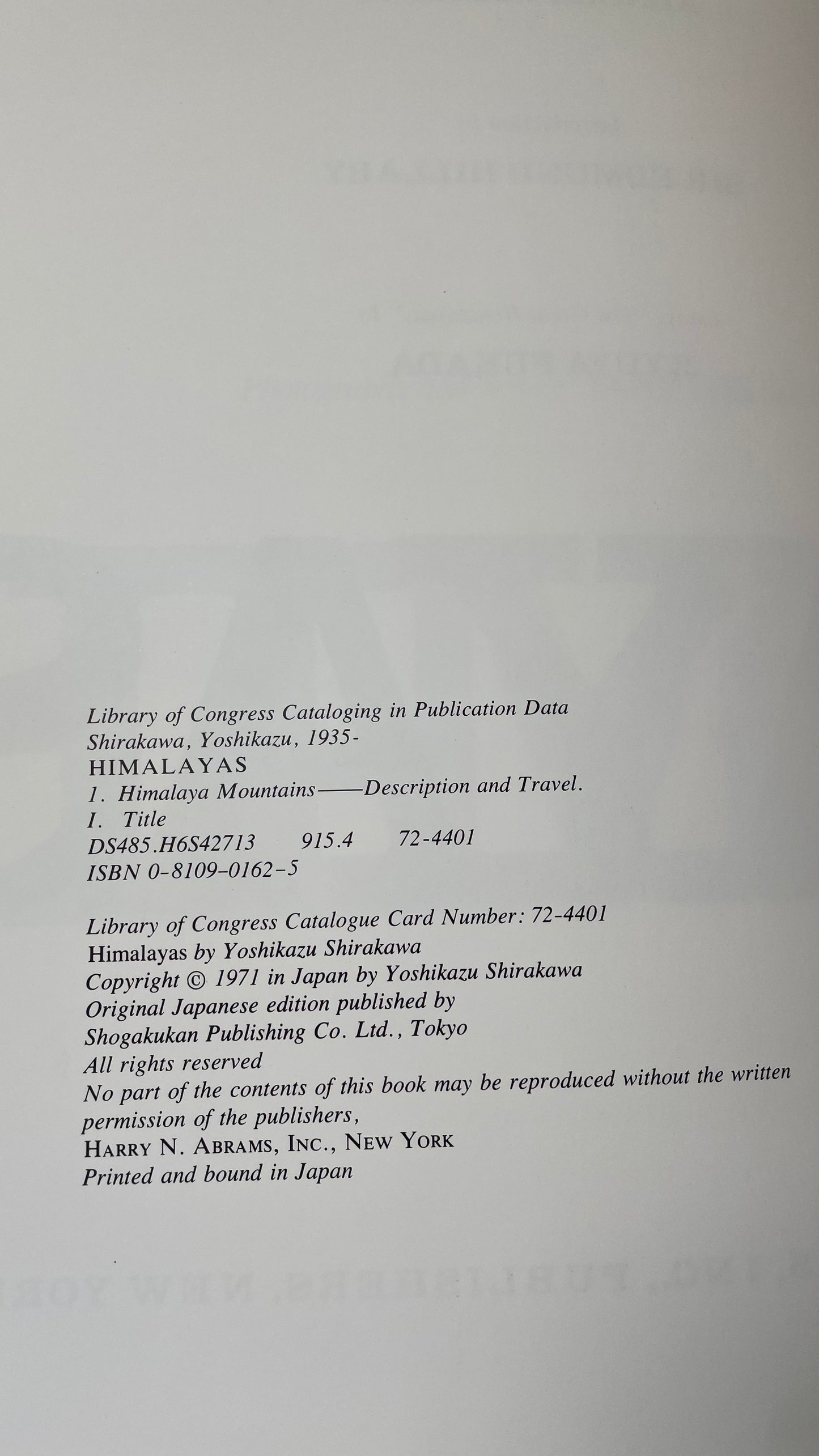 1971. Himalayas. Shirakawa Yoshikazu.