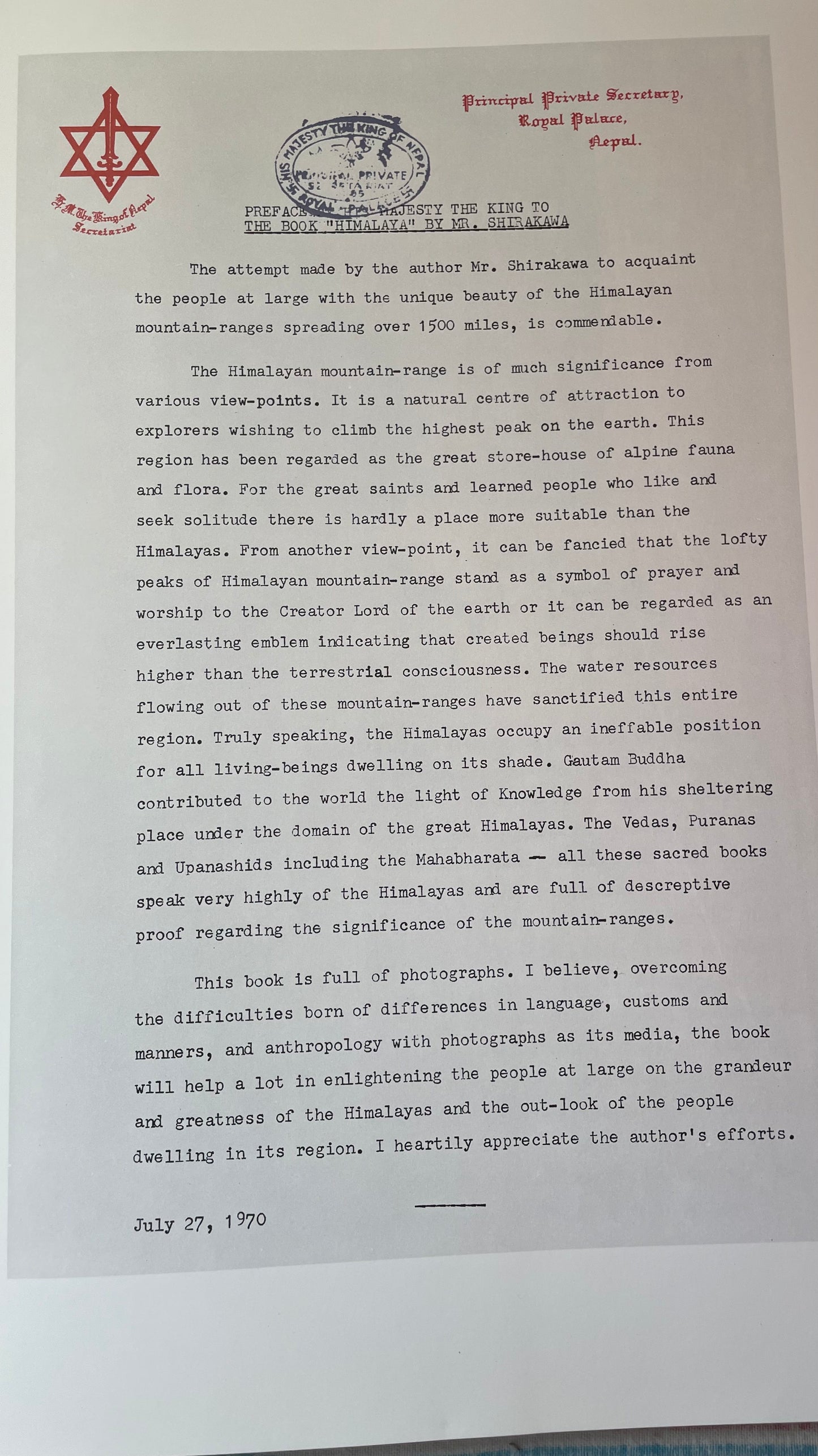 1971. Himalayas. Shirakawa Yoshikazu.