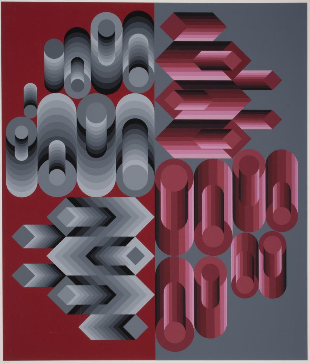 Victor Vasarely — Pencil-signed color serigraph — historical auction photograph