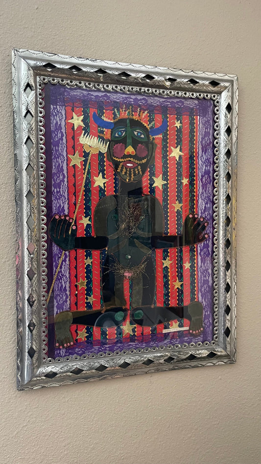 Rodolfo Morales — Untitled — Devil imagery mixed-media collage — supplied photograph 1