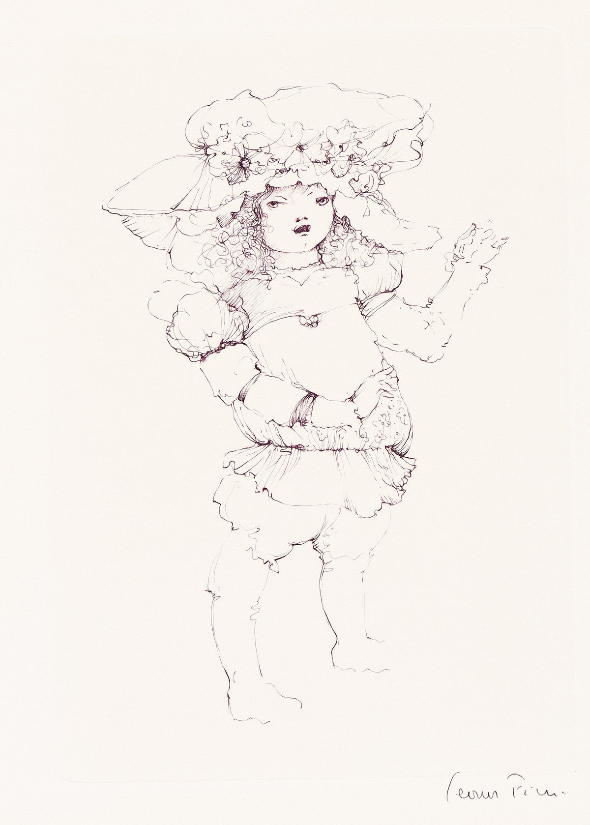 Second signed color etching from Leonor Fini’s Les Petites filles modèles, 1973, copy 113; Swann source photograph.
